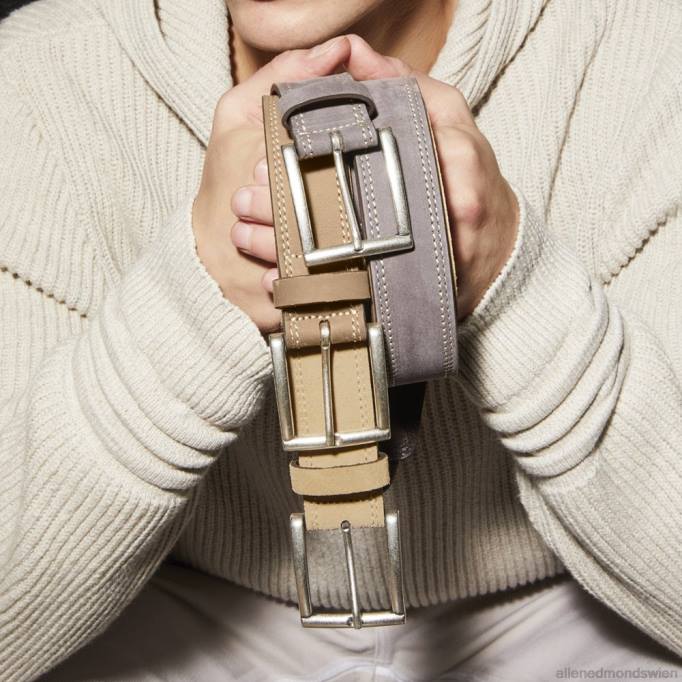 Allen Edmonds Österreich D66B571 | Allen Edmonds Bourbon Street Wildleder-Kleidergürtel Taupe unisex