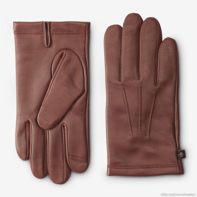 Allen Edmonds Österreich D66B592 | Allen Edmonds Mit Kaschmir gefütterte technische Lederhandschuhe Sattelbraun unisex