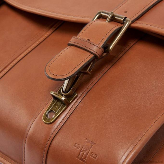 Allen Edmonds Österreich D66B370 | Allen Edmonds Kollektion aus Sattelleder – Aktentasche mit doppelter Klappe bräunen unisex