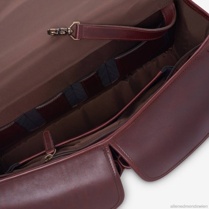 Allen Edmonds Österreich D66B589 | Allen Edmonds Kollektion aus Sattelleder – Aktentasche mit doppelter Klappe Kaffeebraun unisex