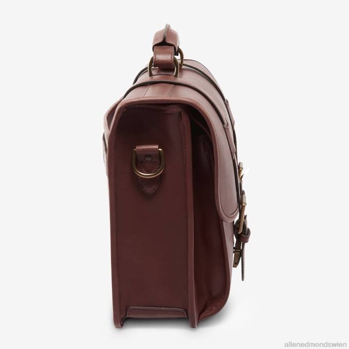Allen Edmonds Österreich D66B589 | Allen Edmonds Kollektion aus Sattelleder – Aktentasche mit doppelter Klappe Kaffeebraun unisex
