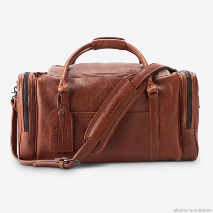 Allen Edmonds Österreich D66B381 | Allen Edmonds American Grain Collection – Halbmond-Reisetasche mit Reißverschluss bräunen unisex