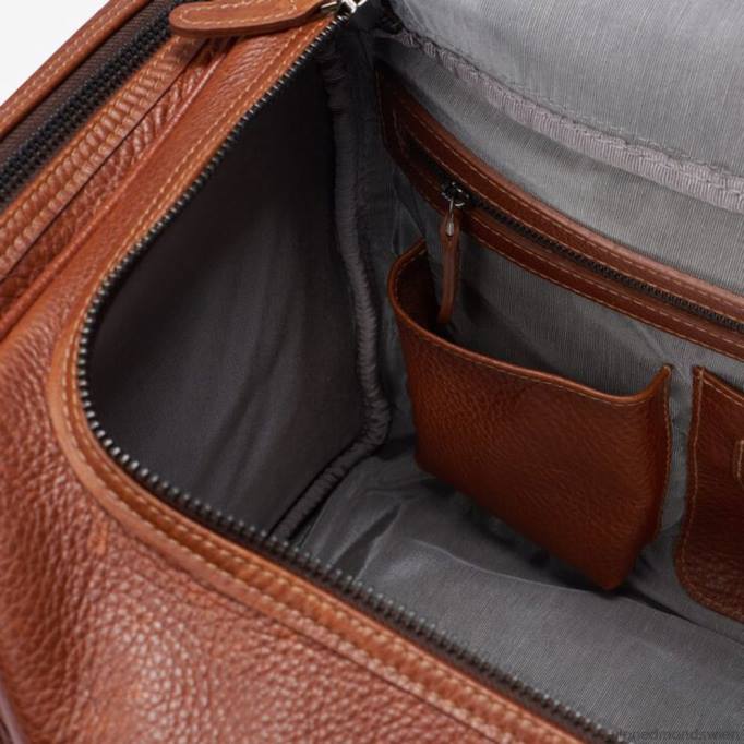 Allen Edmonds Österreich D66B381 | Allen Edmonds American Grain Collection – Halbmond-Reisetasche mit Reißverschluss bräunen unisex